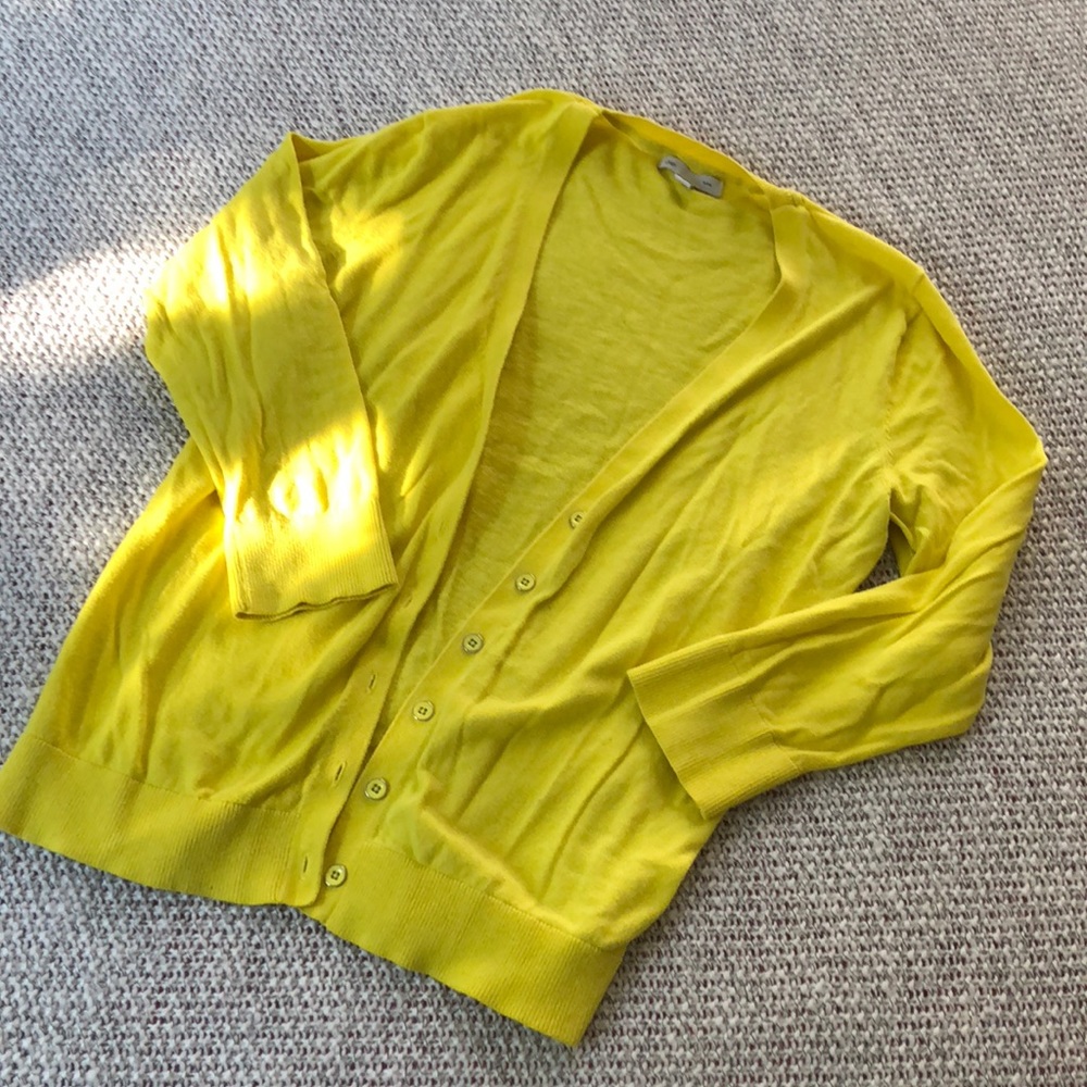 Gap Yellow 3/4 Sleeve Cardigan